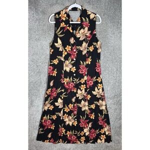 Vintage California Krush Button Front Maxi Dress Womens Size 14 Criss Cross Back